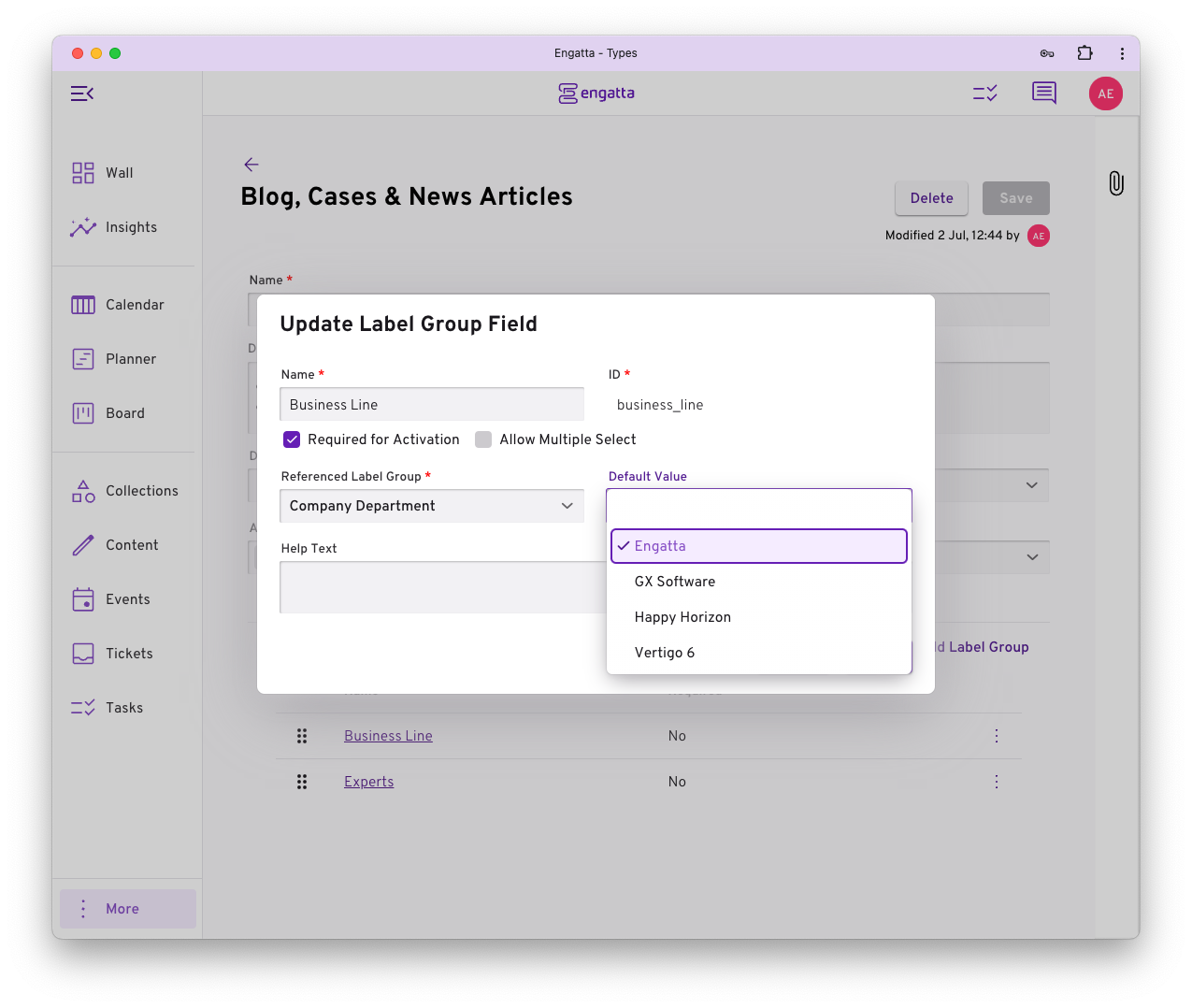 Engatta 15 Default Labels
