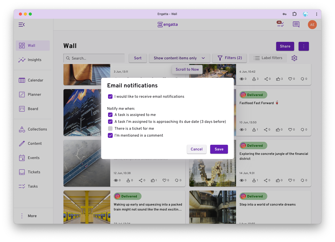 Engatta 15 Email Notifications